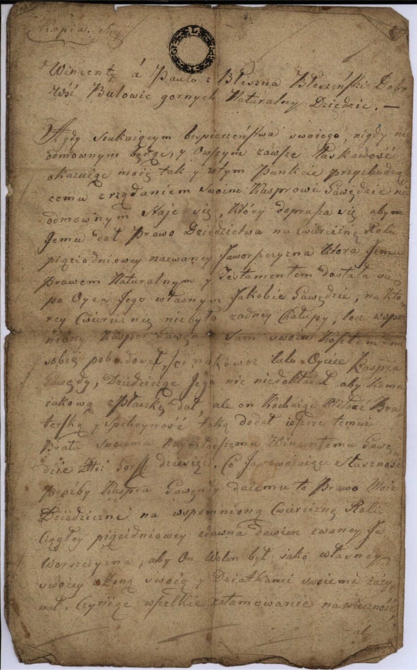 Inny z nowych eksponatów to dokument z 14.04.1785 r., w...
