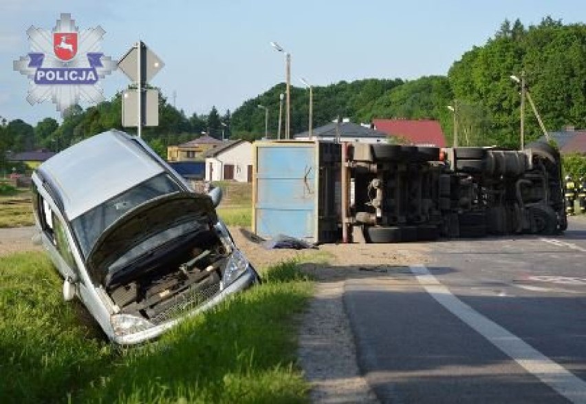 27-letni kierowca ciężarówki stracił panowanie nad pojazdem....