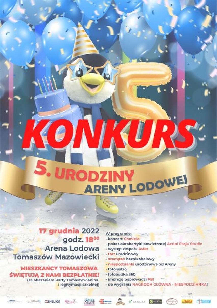 Arena Lodowa w Tomaszowie świętuje 5. urodziny i zaprasza na urodzinowe widowisko. Program imprezy