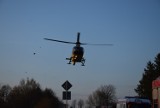 Zderzenie dwóch motocykli pod Korfantowem. Śmigłowiec Lotniczego Pogotowia Ratunkowego zabrał jednego z poszkodowanych do szpitala w Opolu