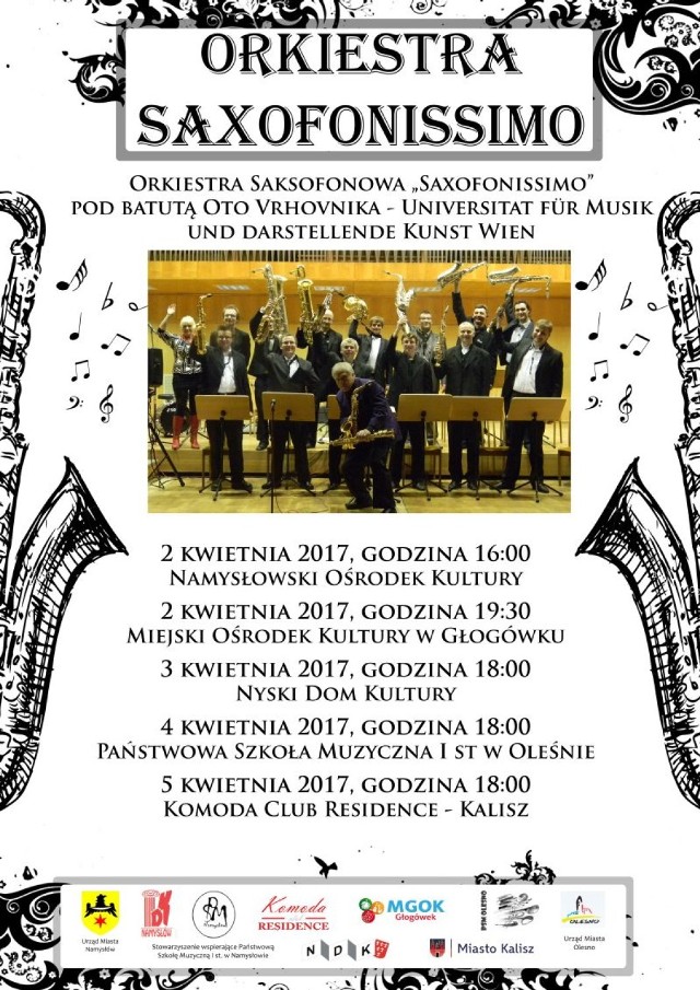 Koncert w Kaliszu. Saxofonissimo wystąpi w Komodzie