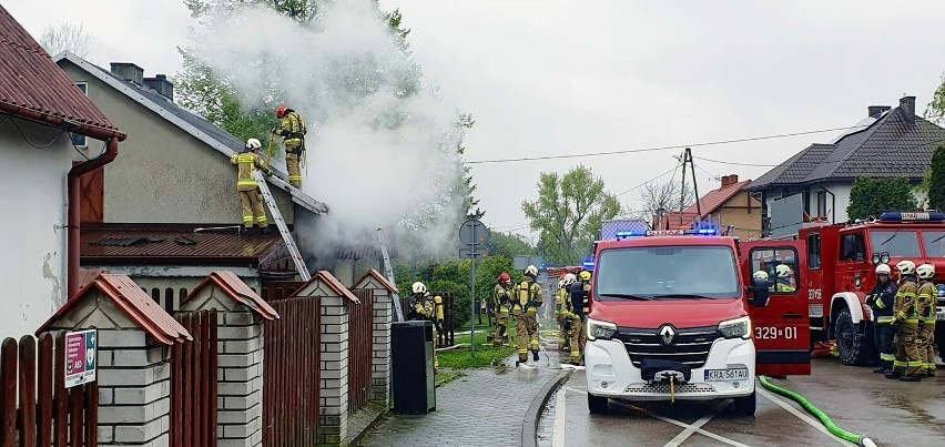 Pożar domu w Zelkowie