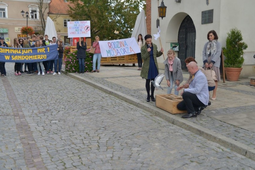 Marsz Pokoju w Sandomierzu. Wypuszczono gołębie (ZDJĘCIA)
