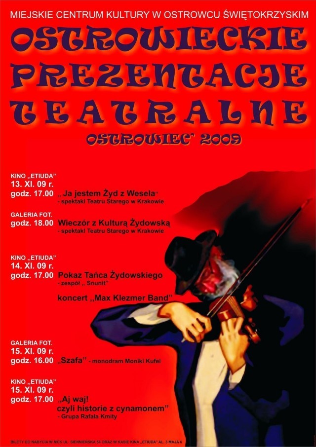 Plakat Ostrowieckich Prezentacji Teatralnych 2009.