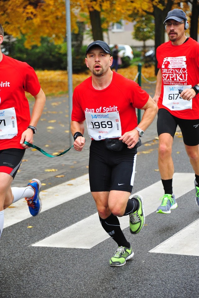 Marcin Grabiński podczas Maratonu Poznańskiego