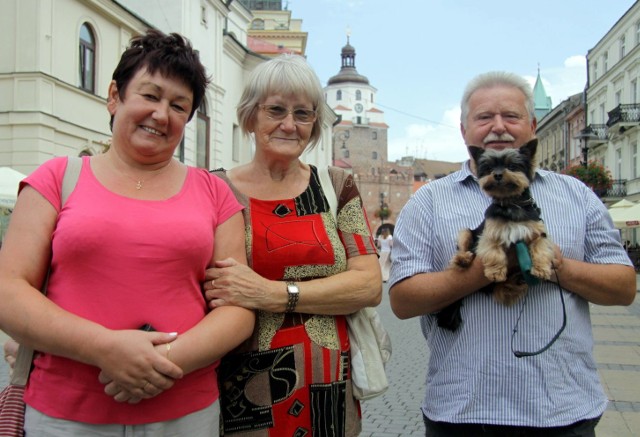 Zwiedzanie Lublina: Ewa, Marianna, Andrzej  i pies Egon przyjechali z Katowic