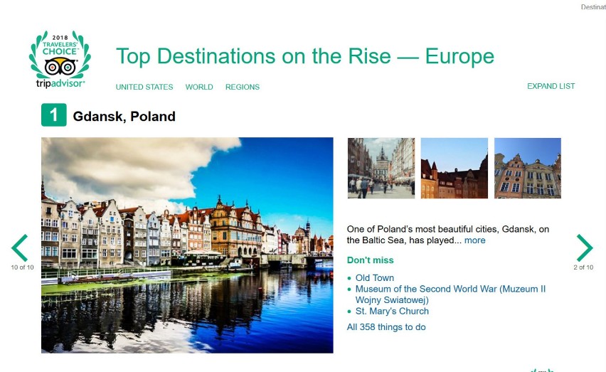 Gdańsk na pierwszym miejscu w rankingu najciekawszych miast do odwiedzenia w Europie 