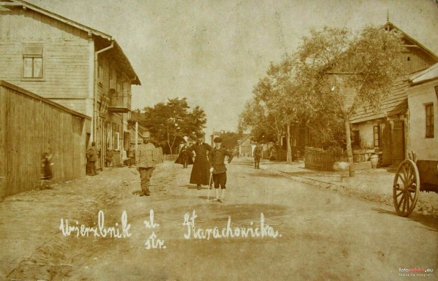 Wierzbnik w latach 1912-1914. Ulica Wysoka w kierunku Rynku....