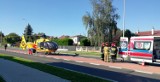 Wypadek na ul. Popiełuszki w Wieluniu. 11-latka zabrana śmigłowcem do szpitala ZDJĘCIA
