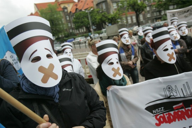 Protest pielęgniarek w Gdańsku.