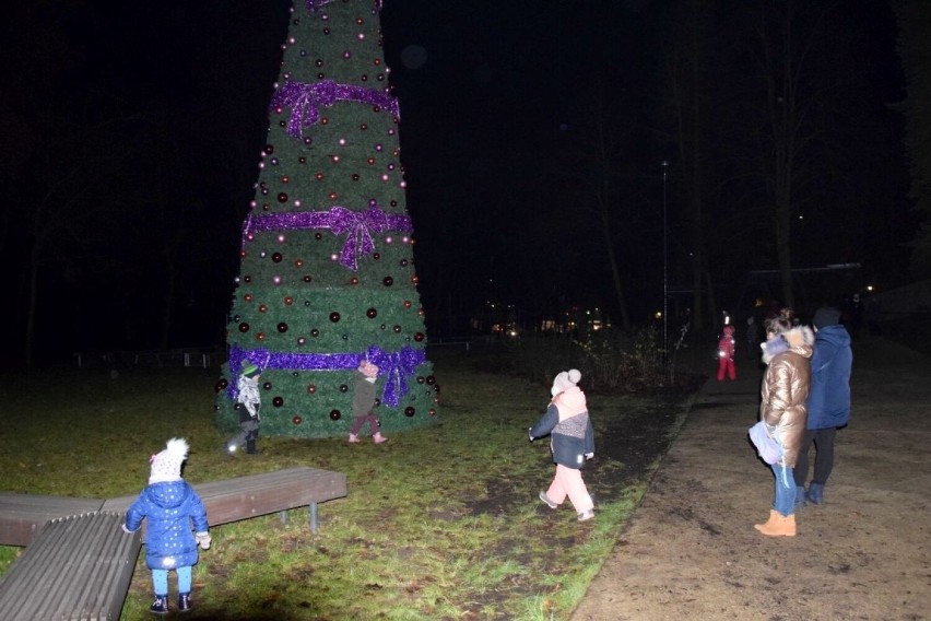 W piątek w starachowickim Parku Miejskim uroczyście zapalono lampki na ogromnej choince. Zobacz zdjęcia