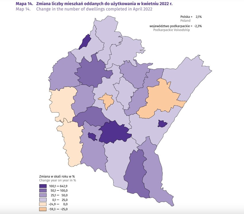 W okresie styczeń–kwiecień 2022 r. wzrost liczby mieszkań...