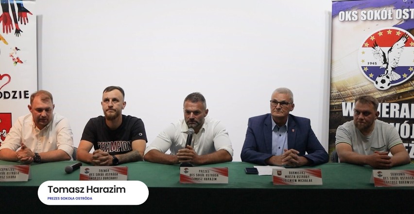 konferencja prasowa władz miasta, nowego zarządu Sokoła z sympatykami