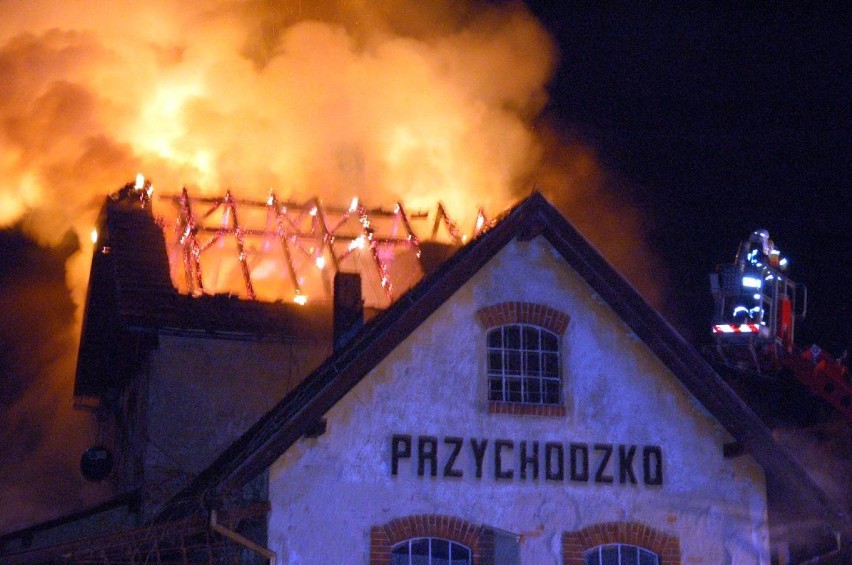 Pożar nieczynnego dworca w Przychodzku, gmina Zbąszyń