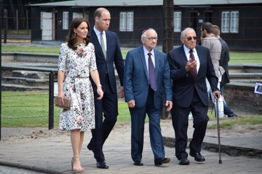 Muzeum Stutthof, lipiec 2017. Od lewej: księżna Kate, książę...