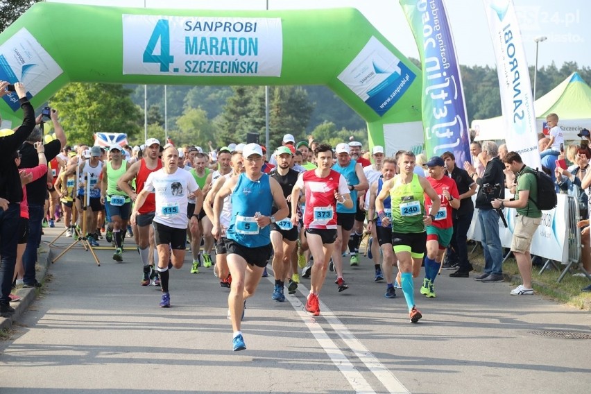 Maraton Szczeciński. Z Polic do Szczecina pobiegło ponad 500 biegaczy [FOTOGALERIA, WIDEO]