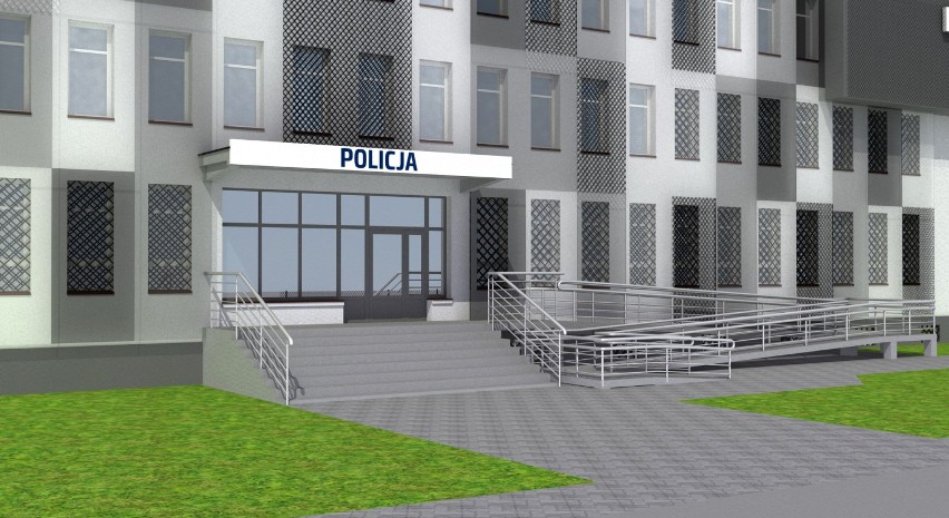 Wizualizacja Komendy Powiatowej Policji w Wejherowie