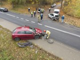 Dwie kolizje w jednym miejscu. Pięć aut rozbitych