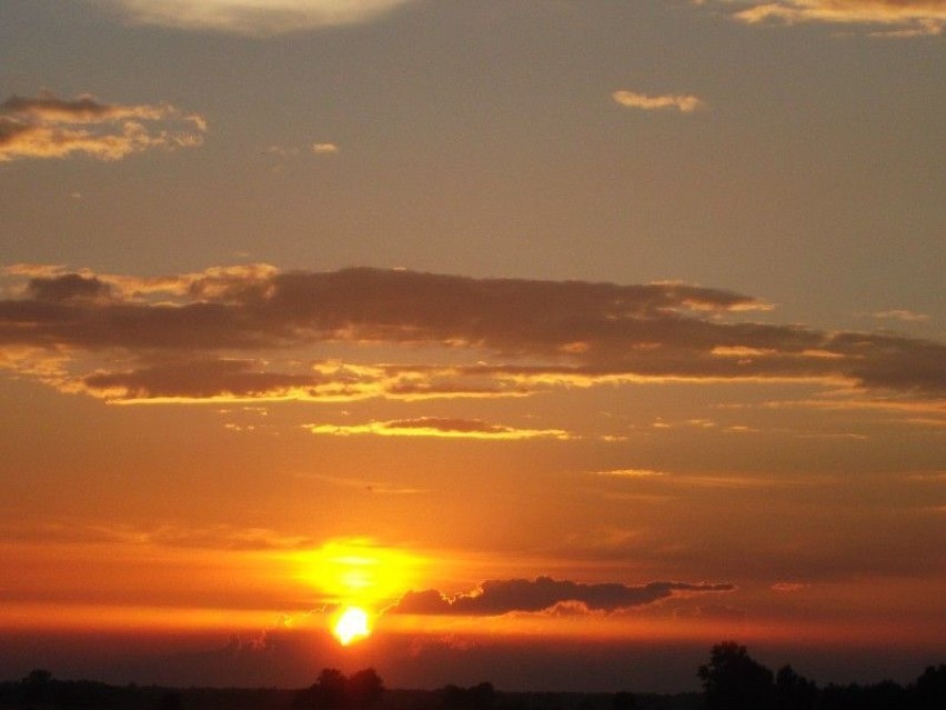 Okrzeja zachód słońca widziany z Dworu Sienkiewicz