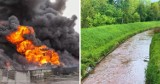 Rzeka Brynica zanieczyszczona. To efekt wczorajszego pożaru w Siemianowicach