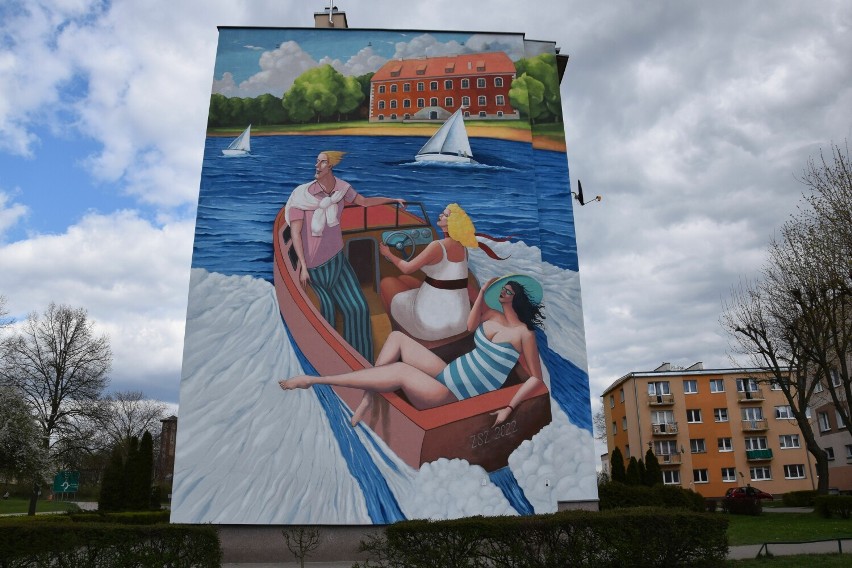 Mural przy ulicy Rzecznej w Szczecinku
