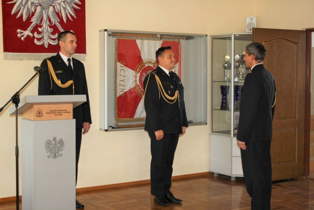 Uroczystość powołania st. kpt. Andrzeja Wróbla na komendanta powiatowego PSP w Oleśnie