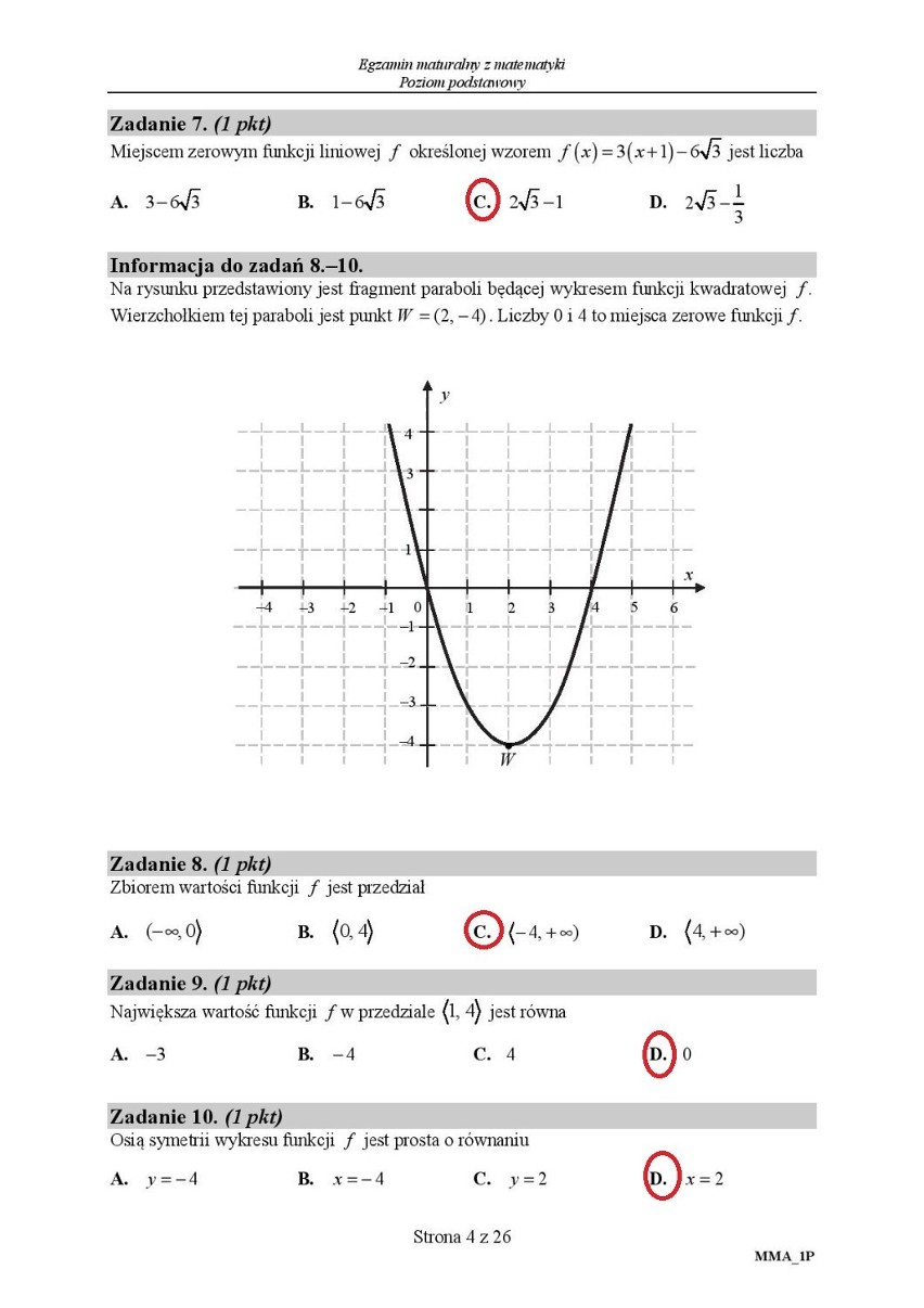 MATURA 2019 matematyka podstawa [KLUCZ ODPOWIEDZI, ARKUSZE CKE]. Zobacz, czy zdałeś.