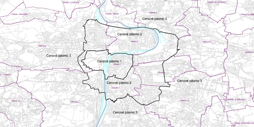 Praga podzielona jest na trzy strefy cenowe - pierwszą,...