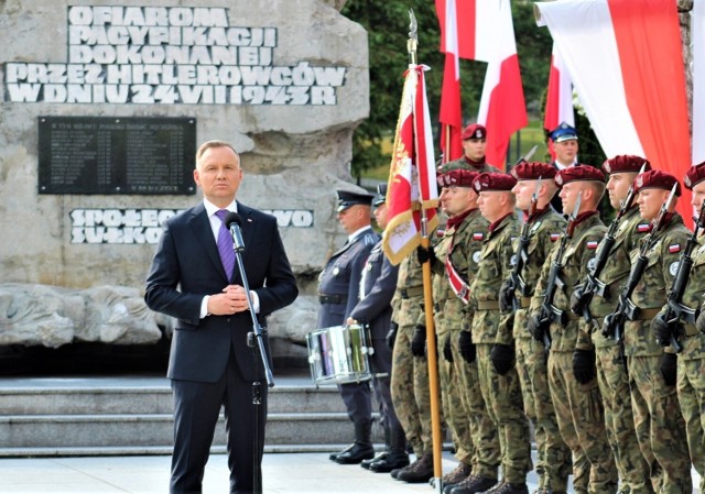 Uroczystości 80. rocznicy pacyfikacji Sułkowic i Harbutowic z udziałem prezydenta RP Andrzeja Dudy