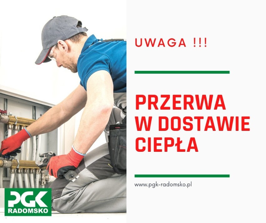 PGK Radomsko ostrzega: awaria ciepłociągu, nie będzie ciepła...