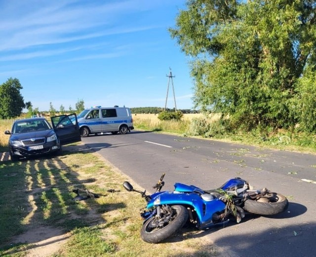 Poważny wypadek w powiecie sulęcińskim z udziałem motocyklisty.