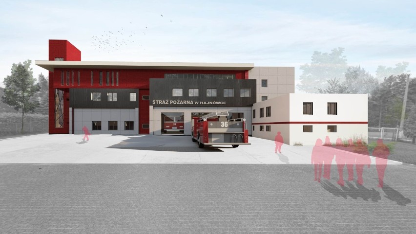 Jedna z propozycji przebudowy straży pożarnej w Hajnówce