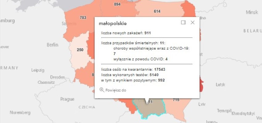 Prawie szesnaście tysięcy zakażeń COVID-19 w Polsce. W powiatach oświęcimskim, wadowickim, chrzanowskim i olkuskim też są nowe przypadki.
