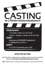 Casting do dwóch filmów krótkometrażowych. Spróbuj swoich sił w aktorstwie!