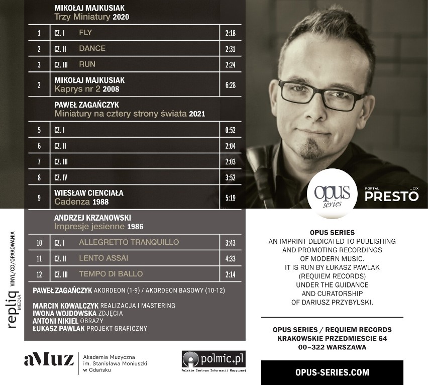 Nowa płyta "Impressions" Pawła Zagańczyka. To już trzeci solowy album akordeonisty z Pruszcza!