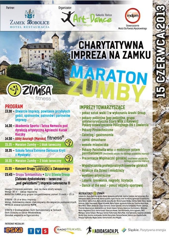 Zobacz program Maratonu Zumby w Bobolicach.