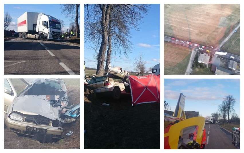 Śmiertelny wypadek w gminie Golub-Dobrzyń. Dwie osoby zginęły w czołowym zderzeniu [zdjęcia]