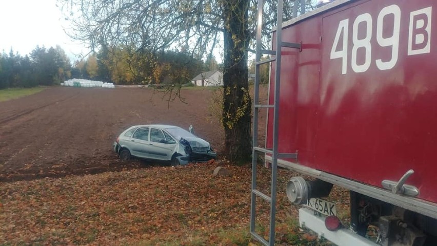 Straciła panowanie nad samochodem i wpadła na drzewo (zdjęcia) 