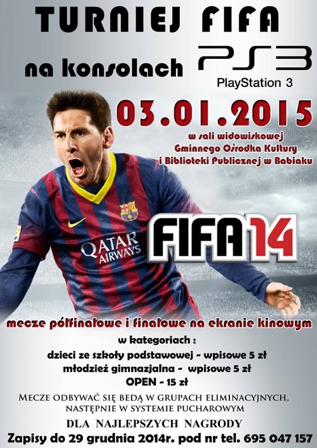 Turniej gry FIFA 14 w Babiaku