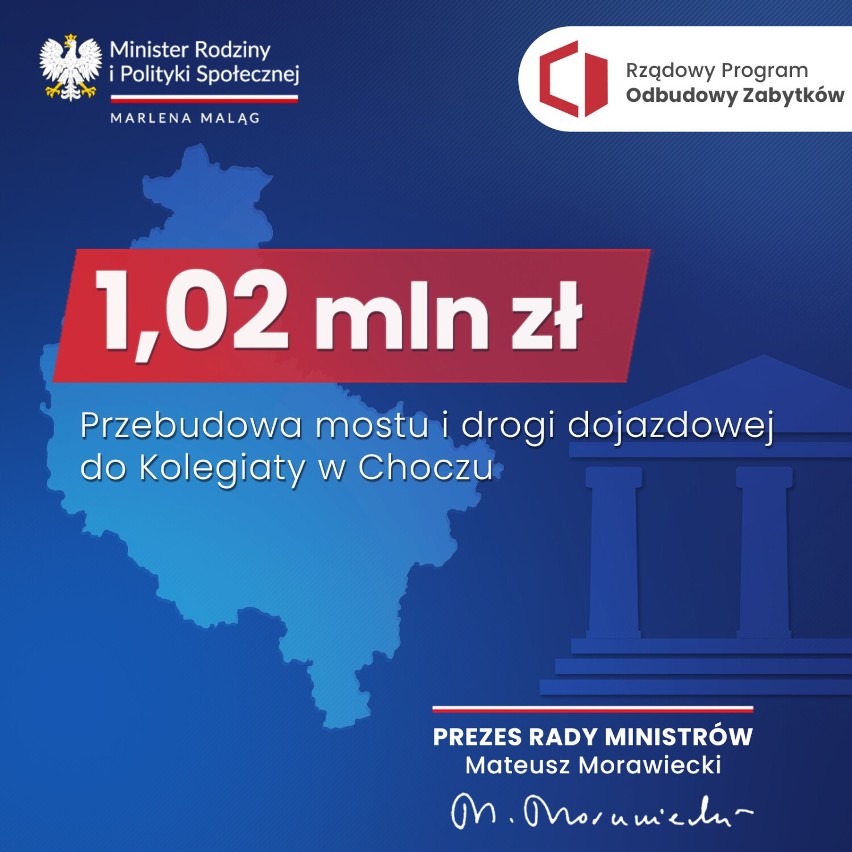 Miliony dla gmin z powiatu pleszewskiego w ramach Programu Odbudowy Zabytków Polski Ład