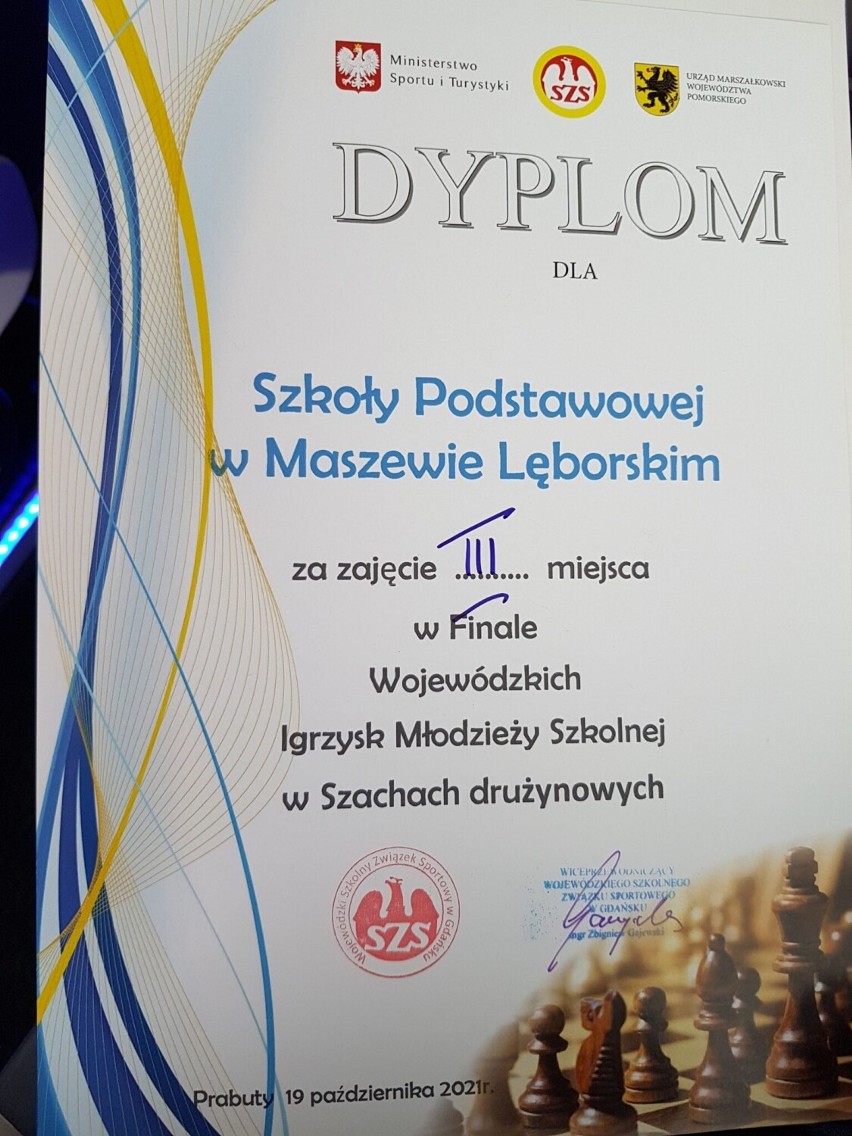 Szachiści z Maszewa na podium w Mistrzostwach Szkół Województwa Pomorskiego