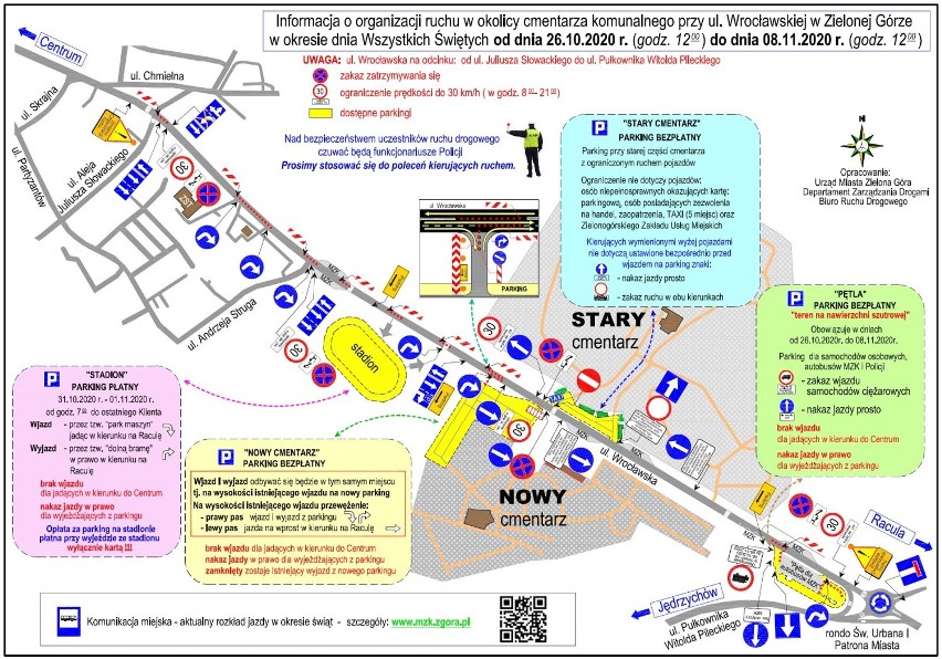 Mapa organizacji ruchu przy cmentarzu komunalnym na ul....