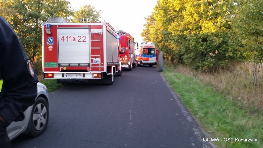 Tragiczny wypadek na drodze Żychce - Kiełpin, 28.09.2015r