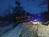 Gm. Stary Targ. Ciężarówka na kilka godzin zatarasowała drogę wojewódzką. Mamy zimę, kierowcy muszą uważać