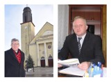Burmistrz Gołańczy i proboszcz miejscowej parafii dziękuję strażakom 