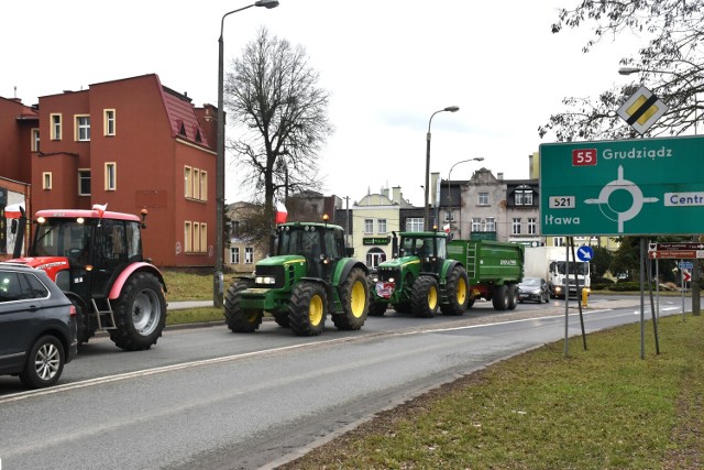 Rolnicy wyjechali na ulice Kwidzyna. Protest potrwa do 27 lutego.