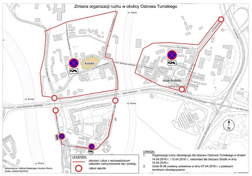 1050 rocznica chrztu Polski: Duże zmiany w komunikacji miejskiej i utrudnienia dla kierowców