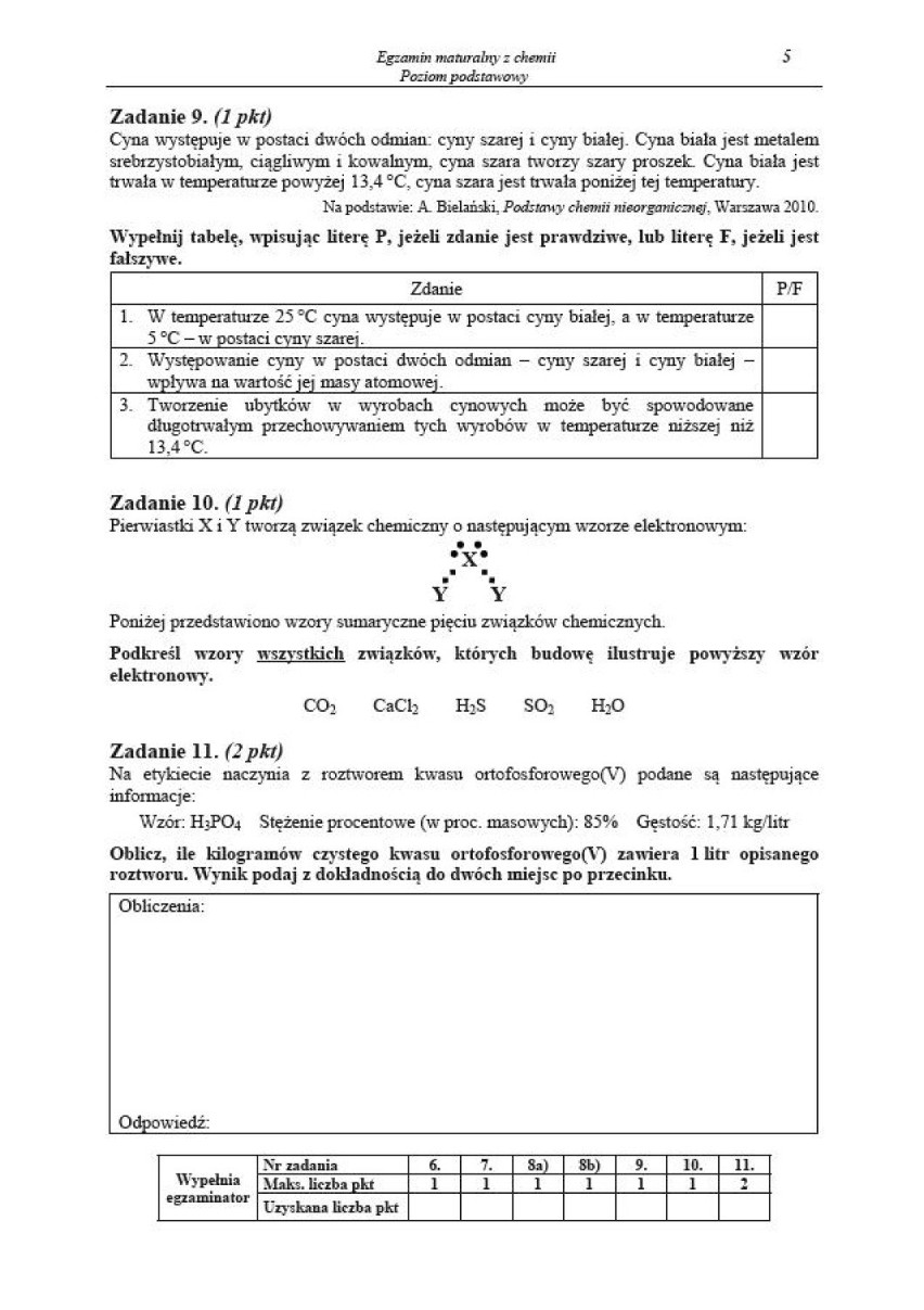 Matura 2014: Chemia [ODPOWIEDZI, ARKUSZ CKE] - podstawa