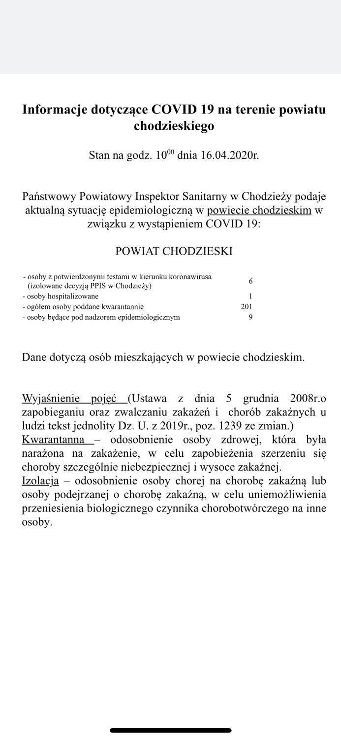 Wciąż ponad 200 osób na kwarantannie w powiecie chodzieskim. Wielkopolska w czołówce zachorowań