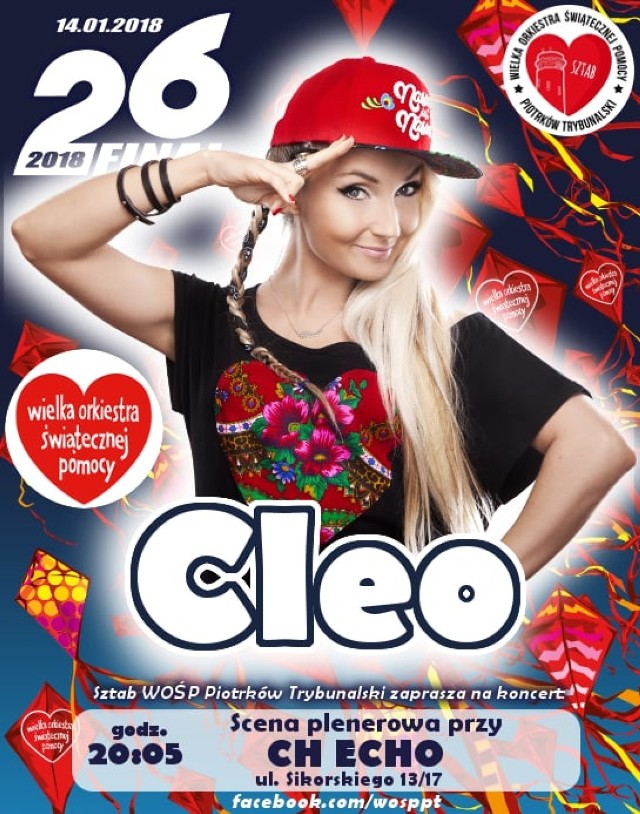 Cleo na WOŚP w Piotrkowie już 14 stycznia